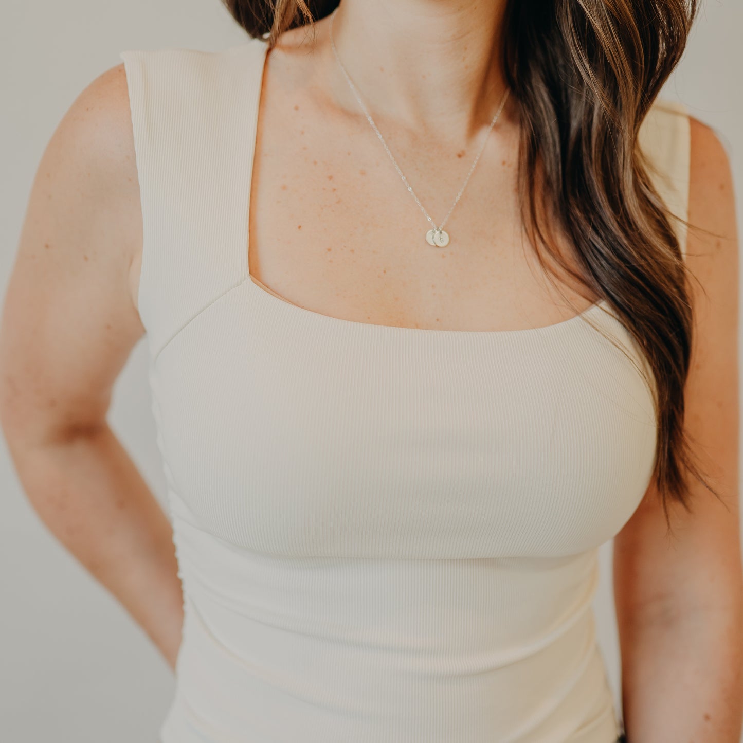 Blu Pepper | Square Neck Ruched Top | Cream