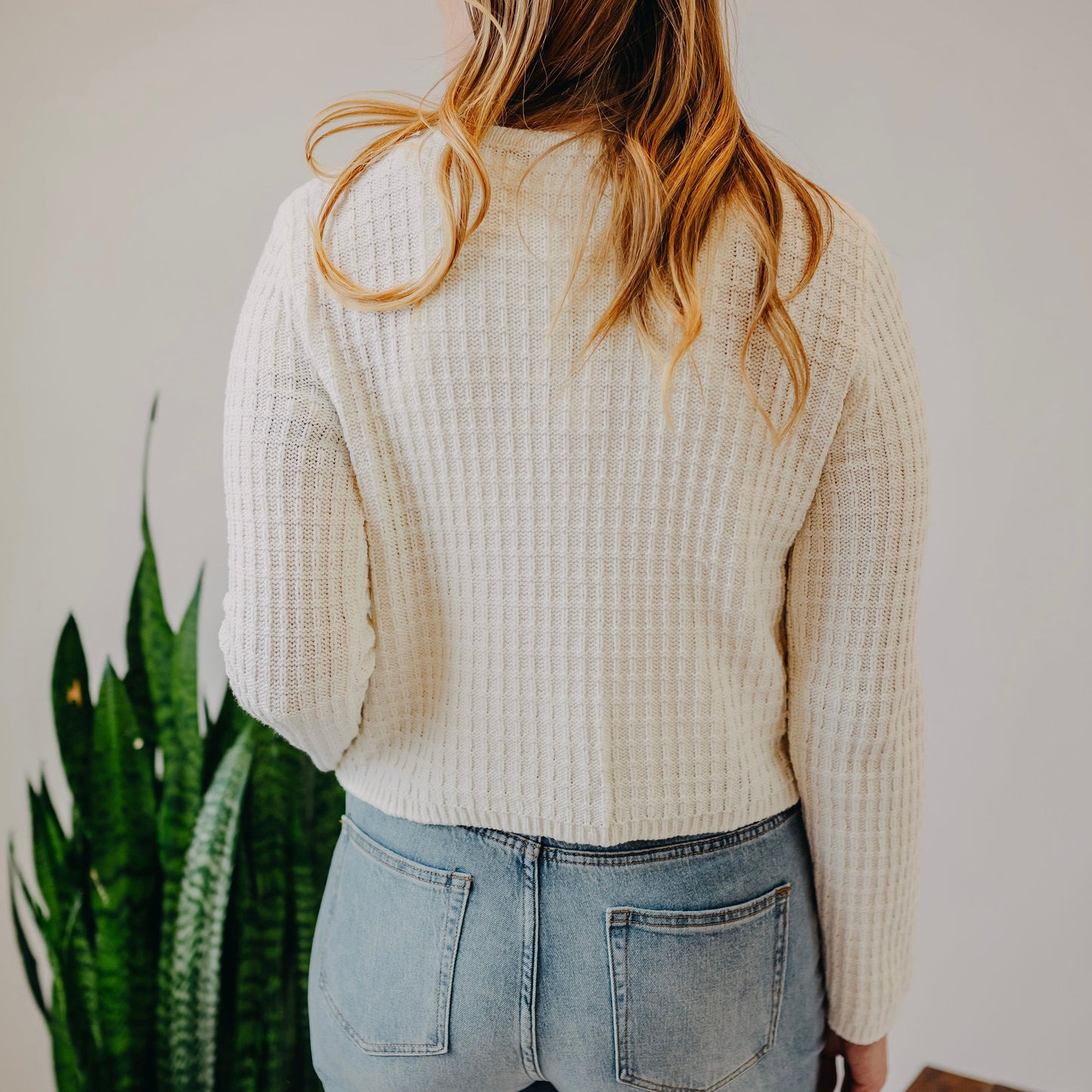 Gold Button Sweater | Ivory