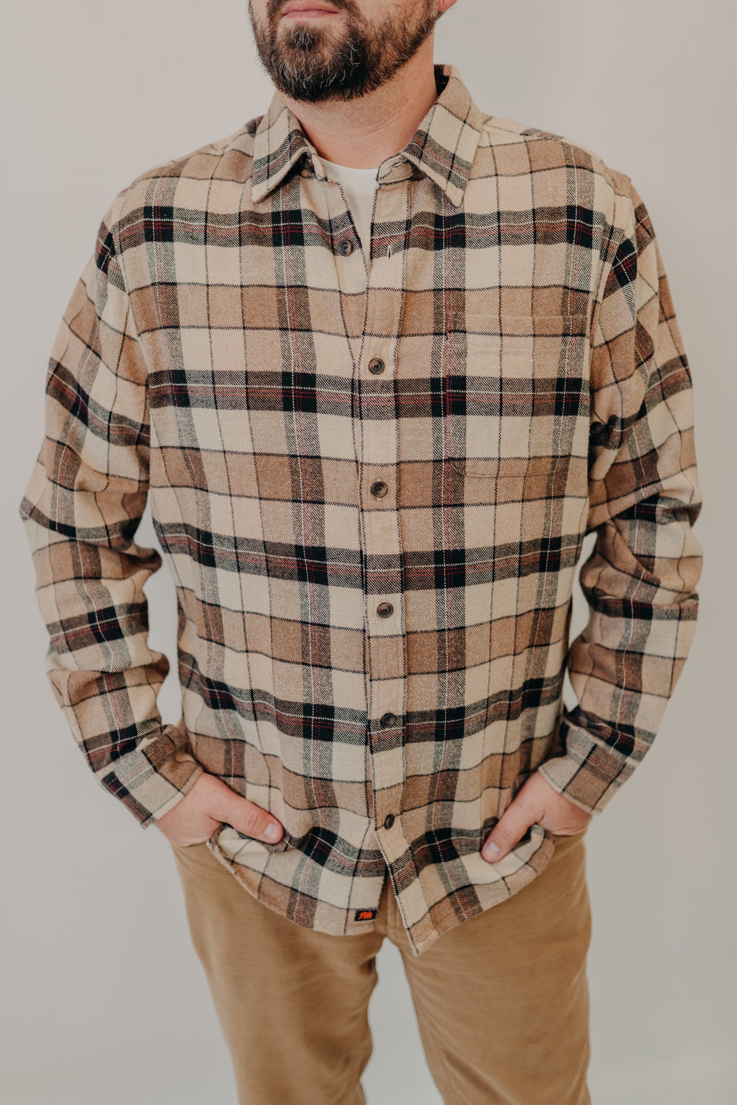 The Normal Brand | Louis Heavyweight Flannel Overshirt | Mink Plaid