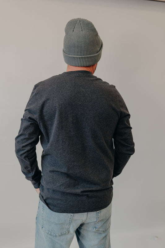 The Normal Brand | Lennox Jersey LS Tee | Heather Charcoal