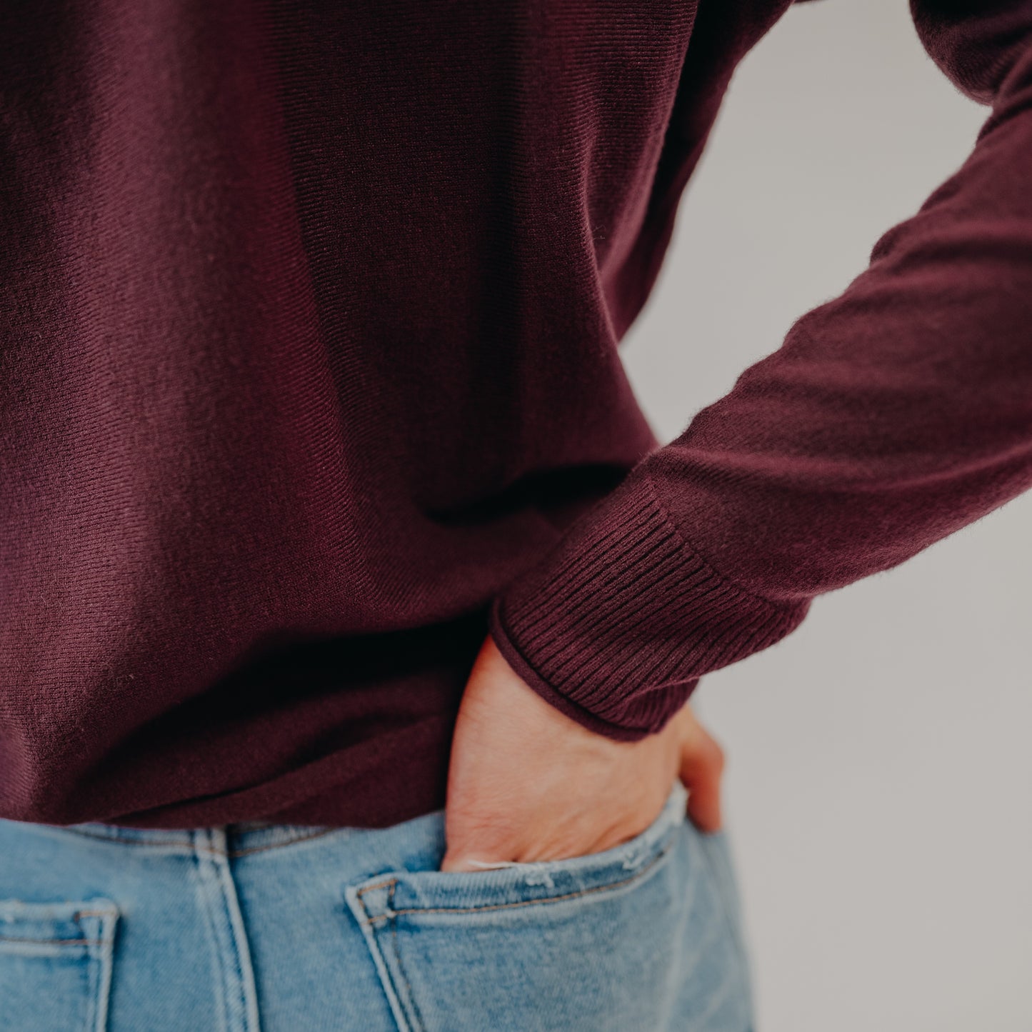 Staccato | Wide Neck Dolman Pullover | Dark Plum