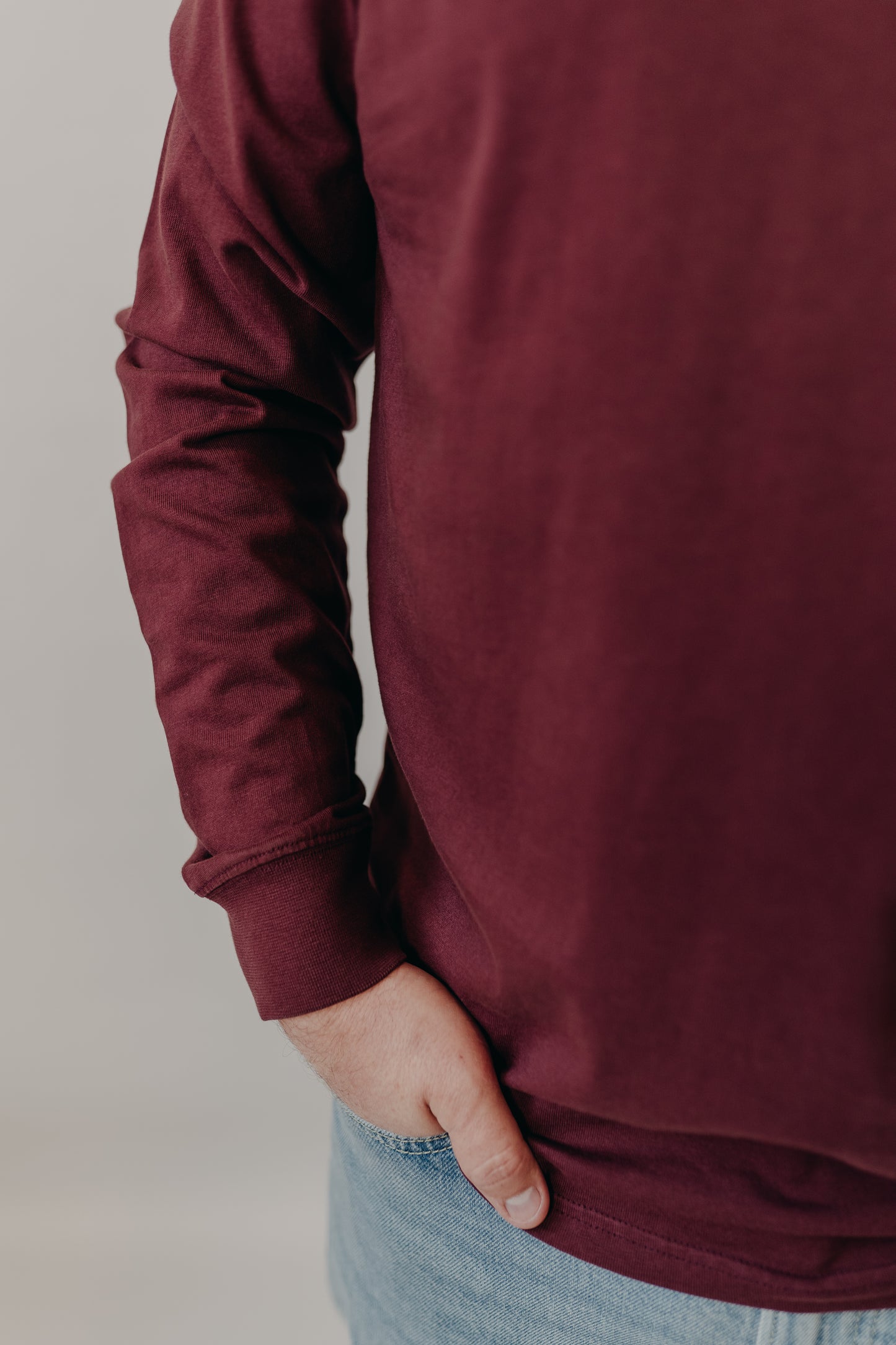 The Normal Brand | Lennox Jersey LS Tee | Port Wine