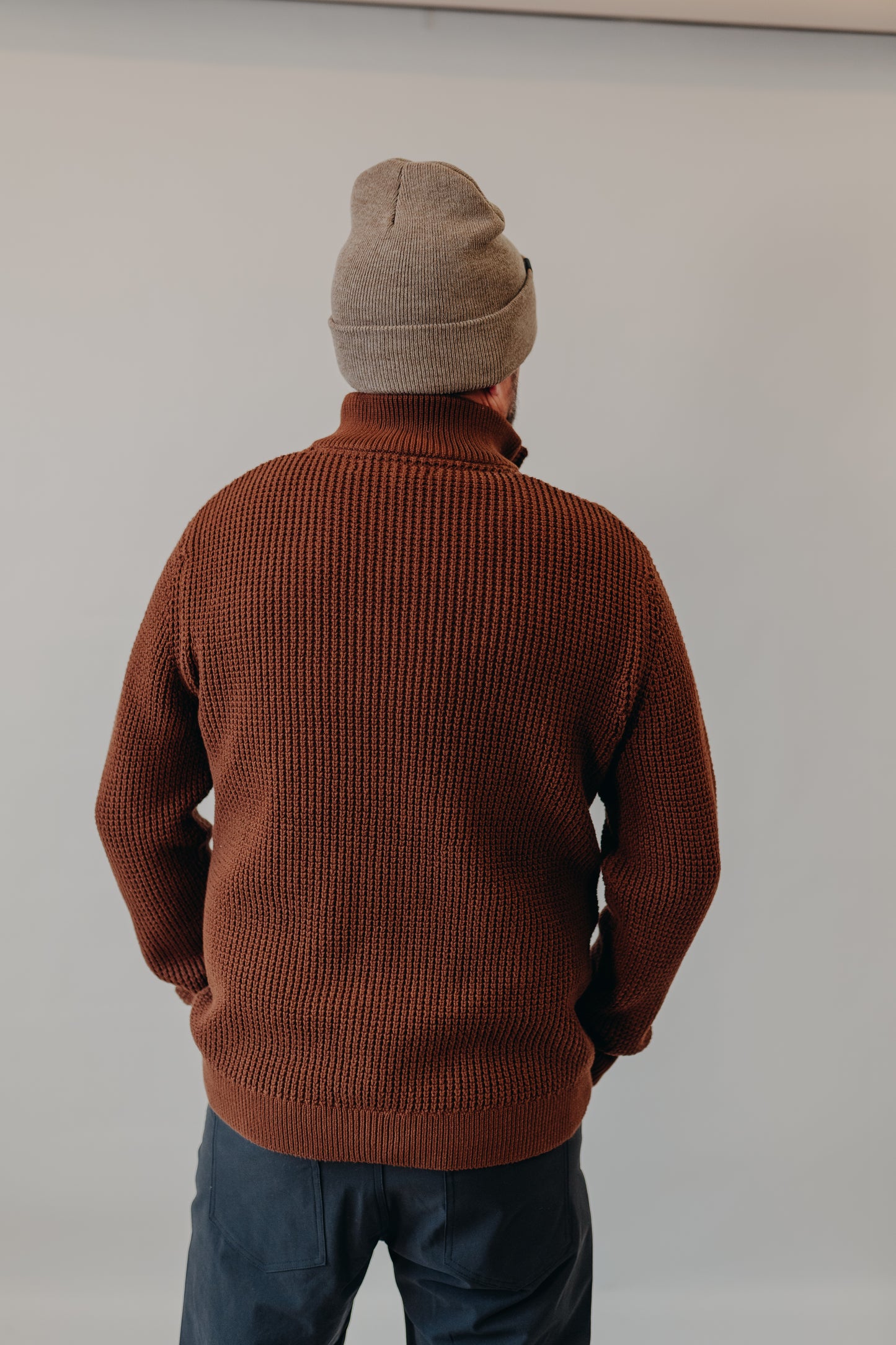 Dkota Grizzly | Angelo 1/4 Zip Sweater | Chestnut Shell