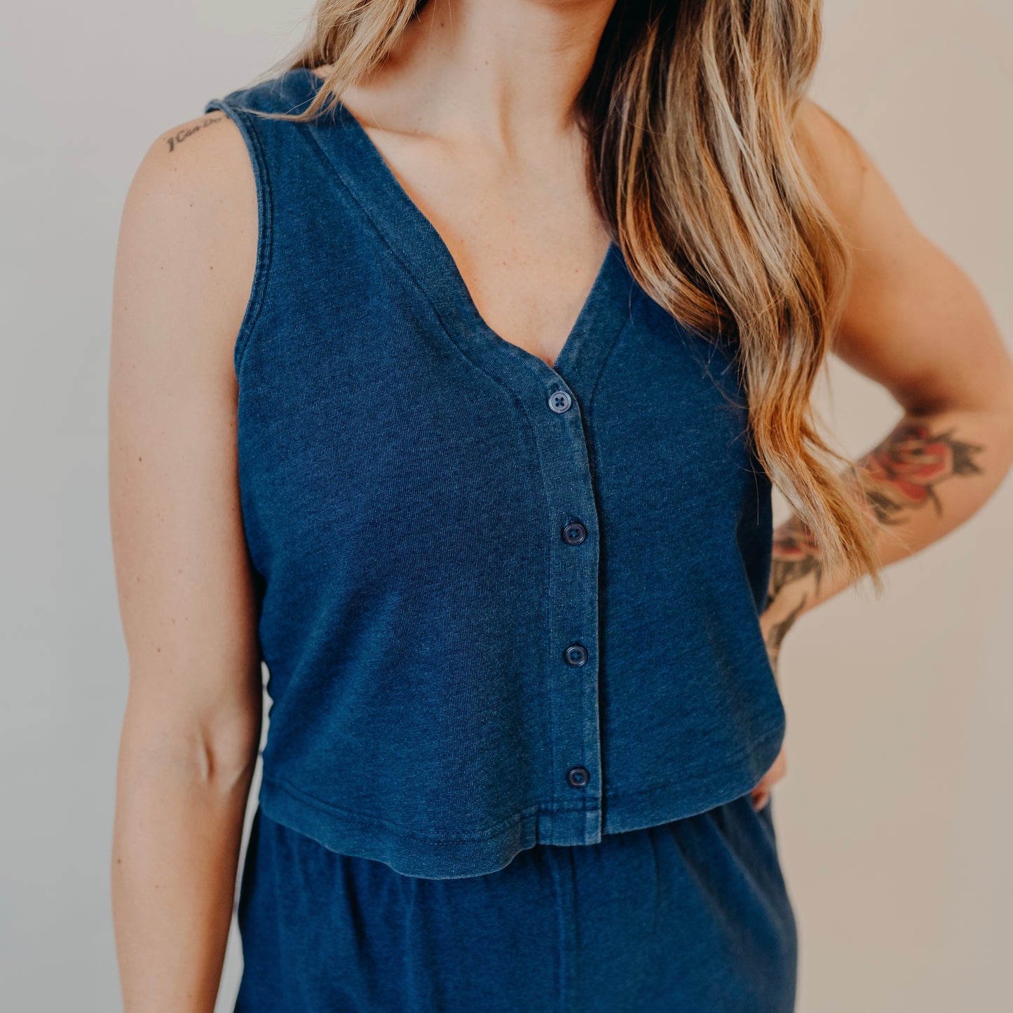 Z Supply | Solace Jersey Denim Top | Indigo