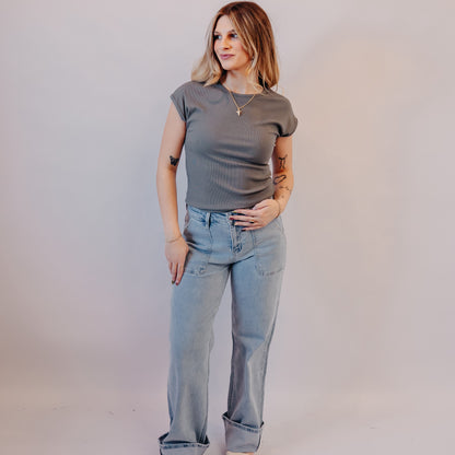 Vervet | High Rise Cuffed Wide | Stellar