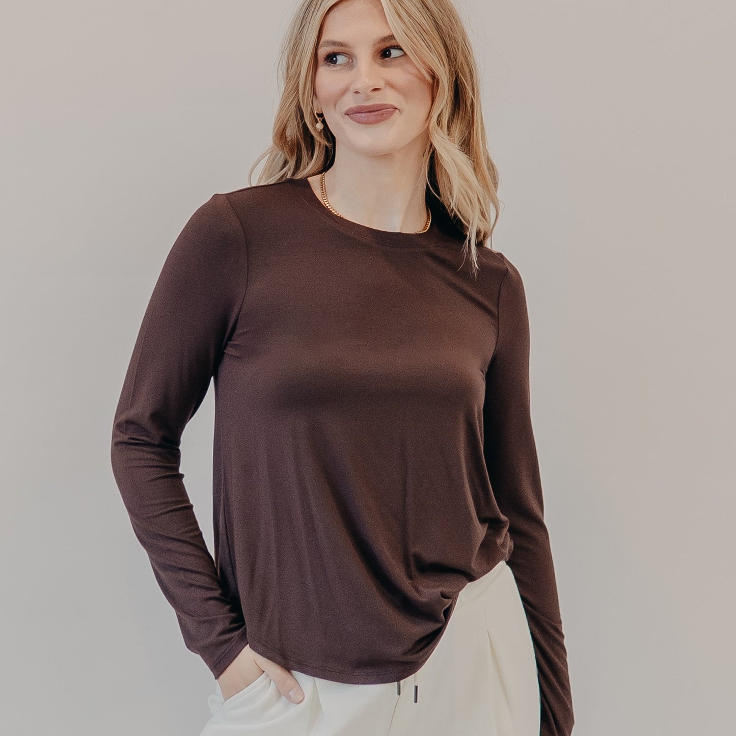 Thread & Supply | Stassia Top | Coffee Bean