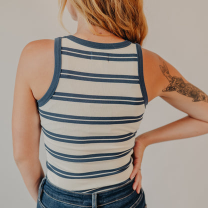 Thread & Supply | Ellen Tank | White Indigo