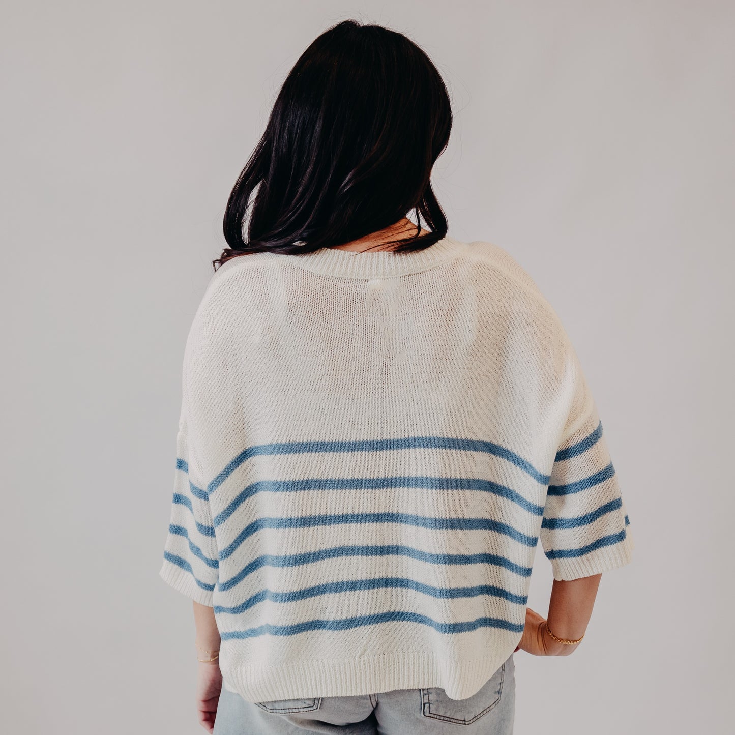 Wishlist | Striped Sweater | White-Blue