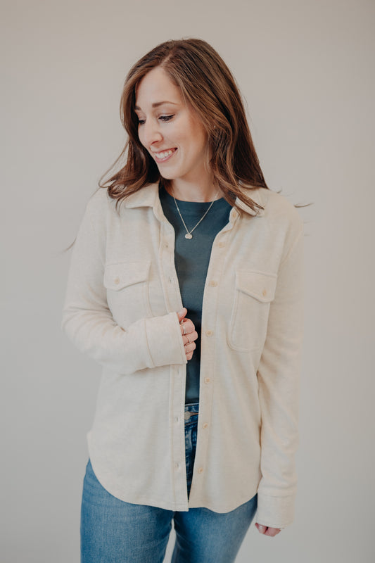 Thread & Supply | Cassian Shirt | Heather Oatmeal