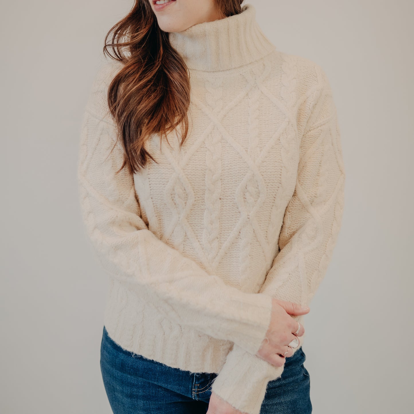 The Normal Brand | Marianna Cable Knit Sweater | Cream