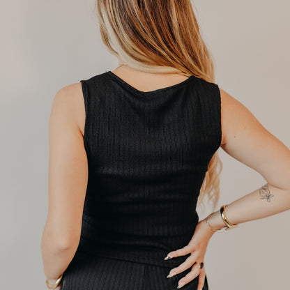 Gilli | Side Tie Sleeveless Top | Black