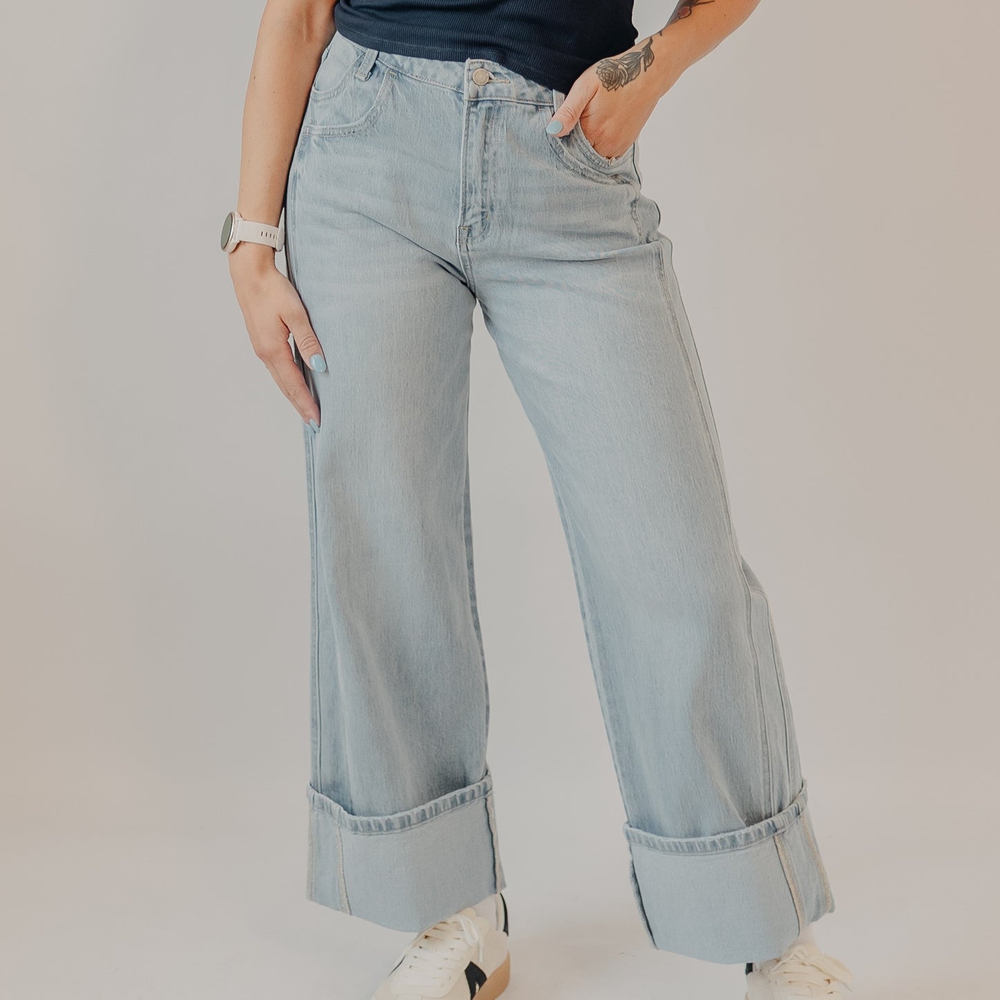 Vervet | Super High Rise Cuffed Baggy Wide | Streamlined