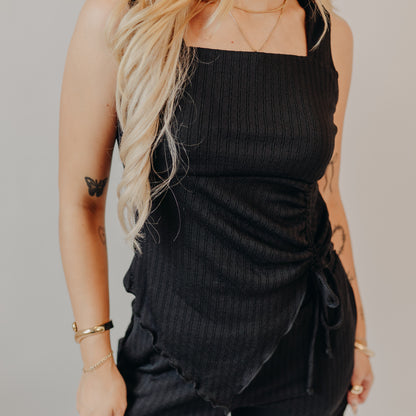 Gilli | Side Tie Sleeveless Top | Black