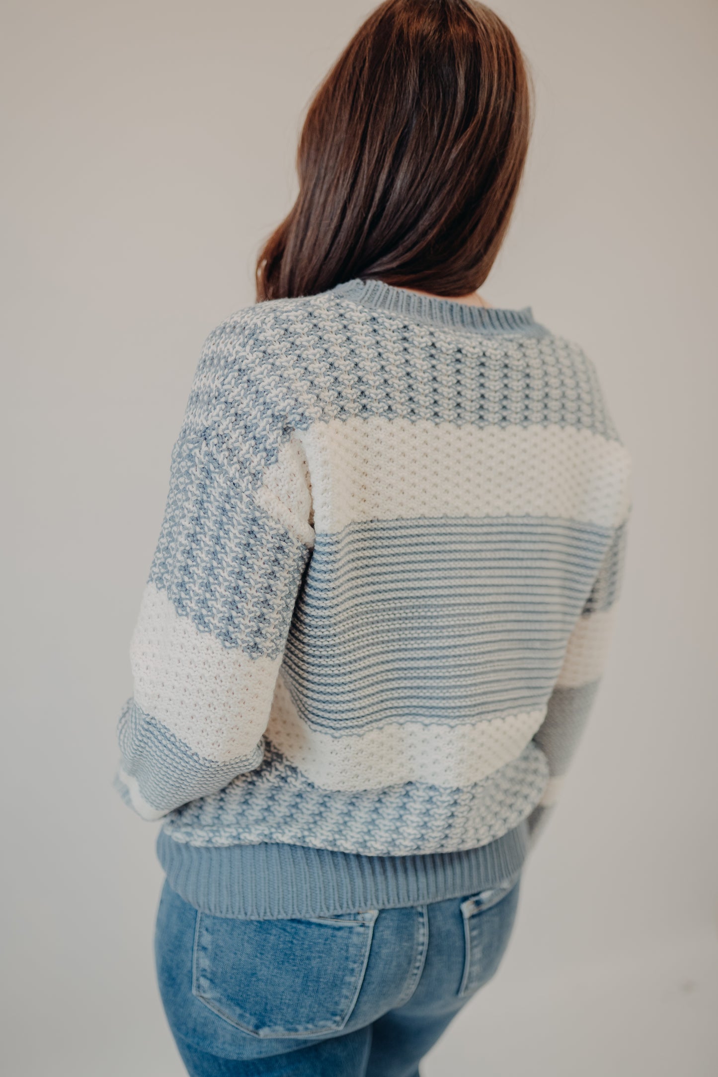 Staccato | Color Block Textured Sweater | Denim