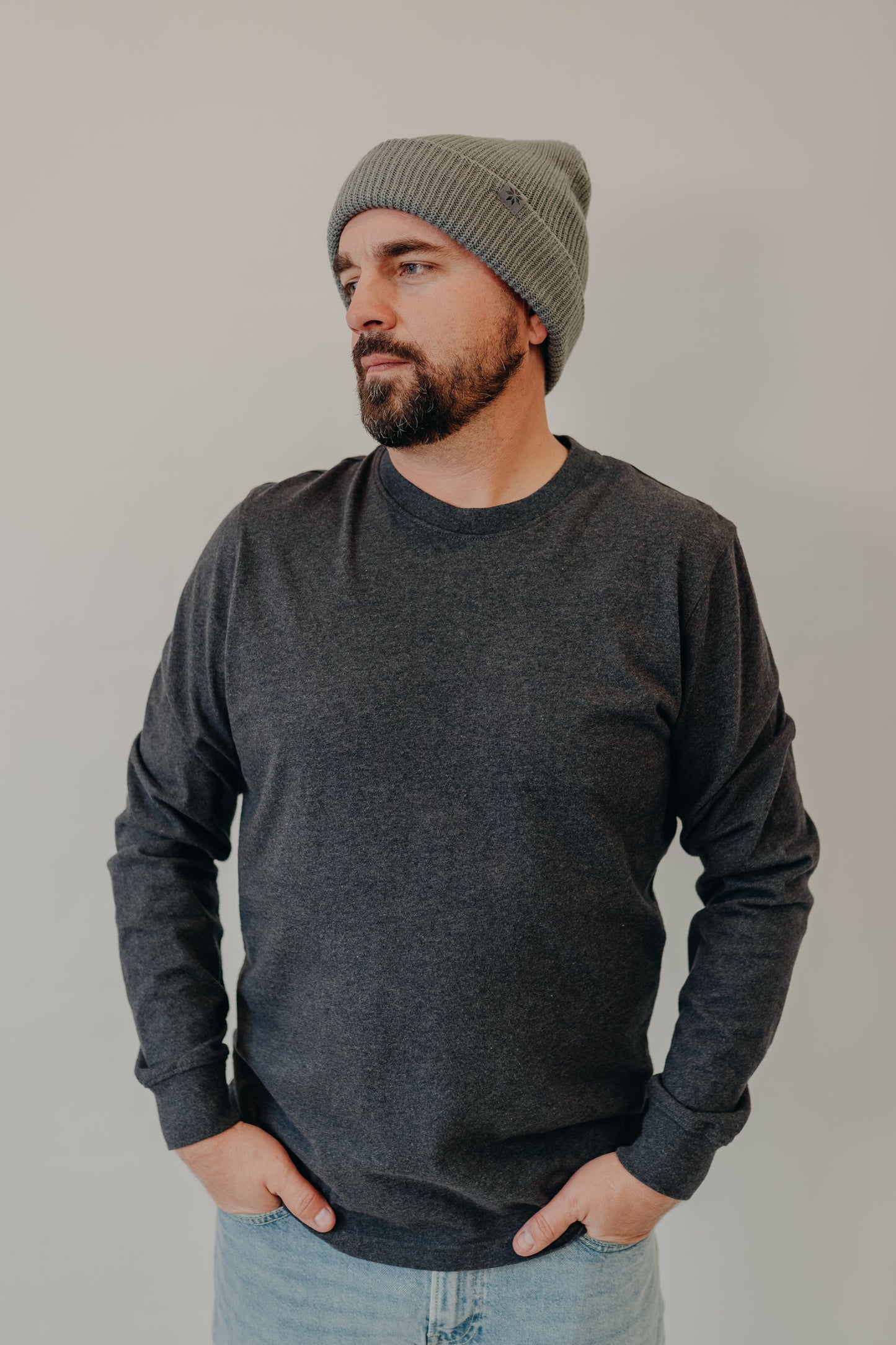 The Normal Brand | Lennox Jersey LS Tee | Heather Charcoal