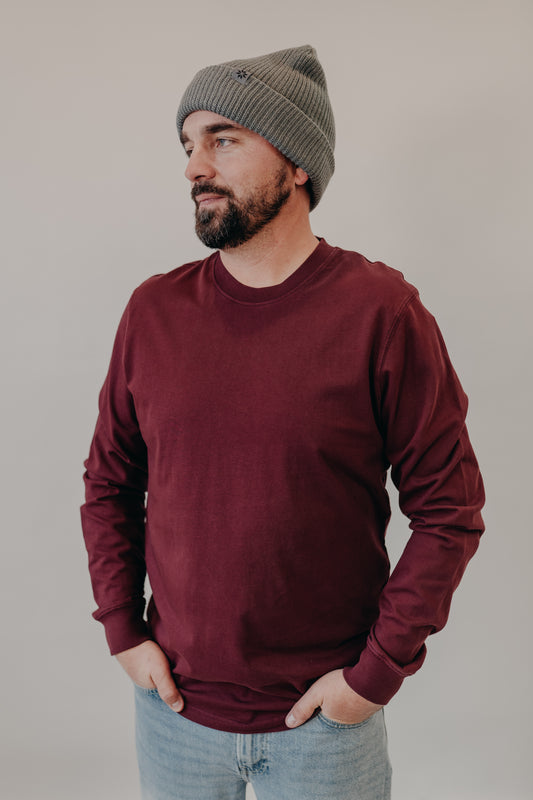 The Normal Brand | Lennox Jersey LS Tee | Port Wine