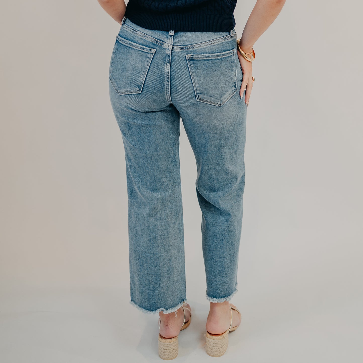 Vervet | High Rise Raw Hem Slim Wide | Sensational