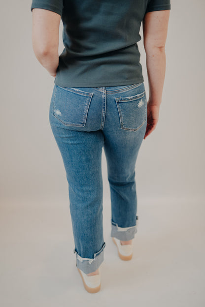 Vervet | High Rise Cuffed Straight | Daphne