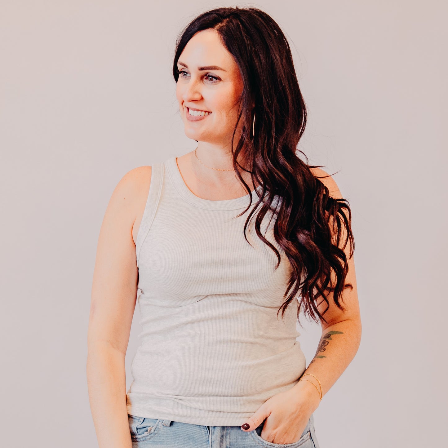 Thread & Supply | Edlin Tank | Light Heather Grey