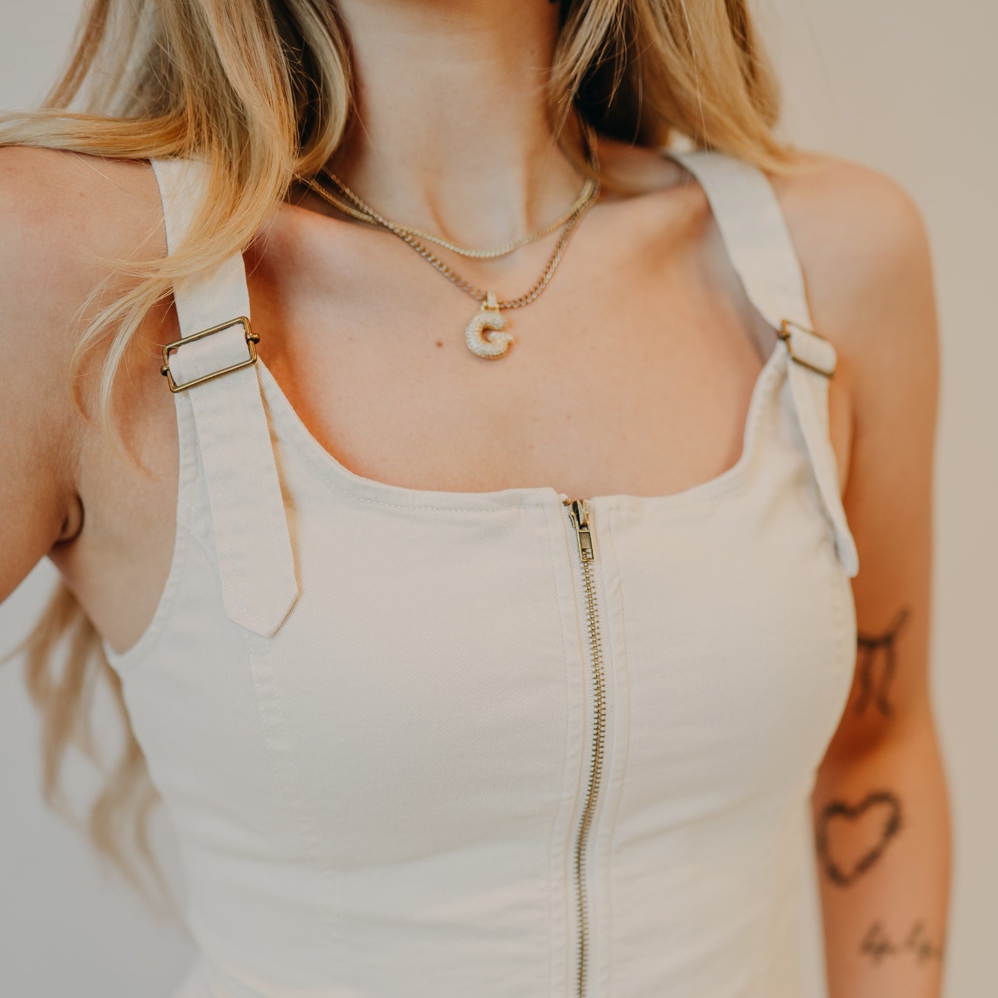 Doe & Rae | Adjustable Buckle Strap Top | Ecru