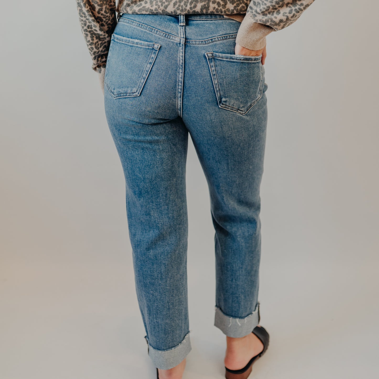 Flying Monkey | High Rise Single Cuff Crop Straight | Delectable