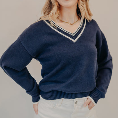 Thread & Supply | Donna Sweater | Navy Ivory