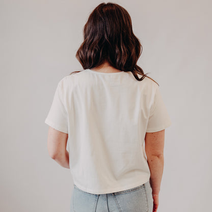 Wishlist | "Beachy" Crop Top | White Blue