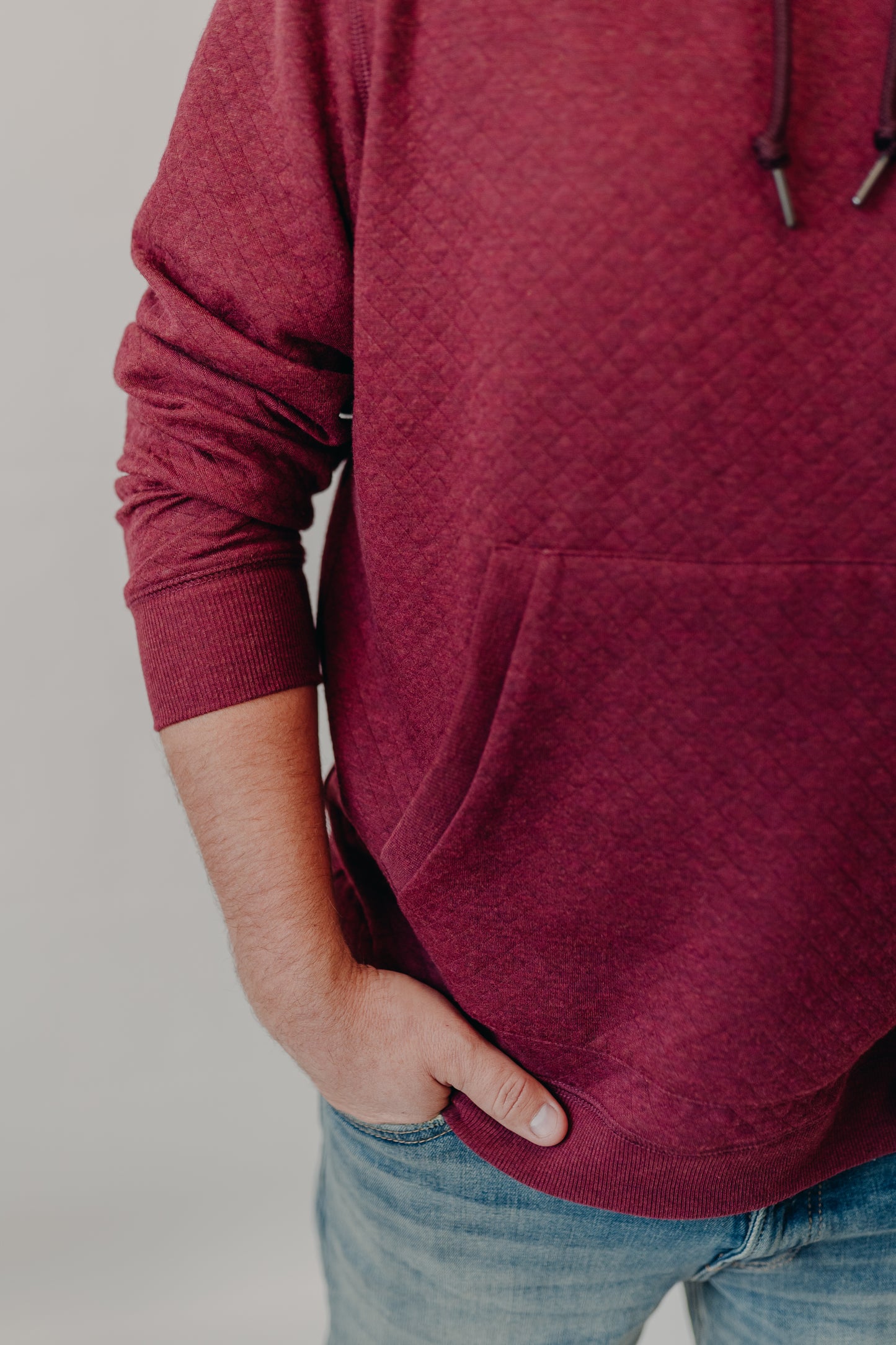 Flag & Anthem | Bradner Quilted Hoodie | Maroon Heather