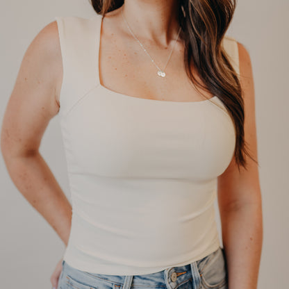 Blu Pepper | Square Neck Ruched Top | Cream