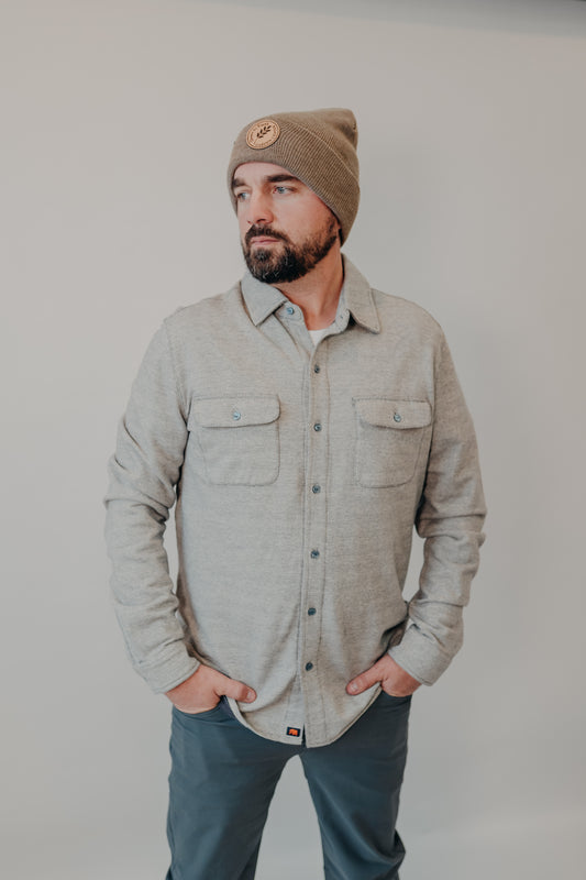 The Normal Brand | Textured Knit Everyday Shirt | Graphite