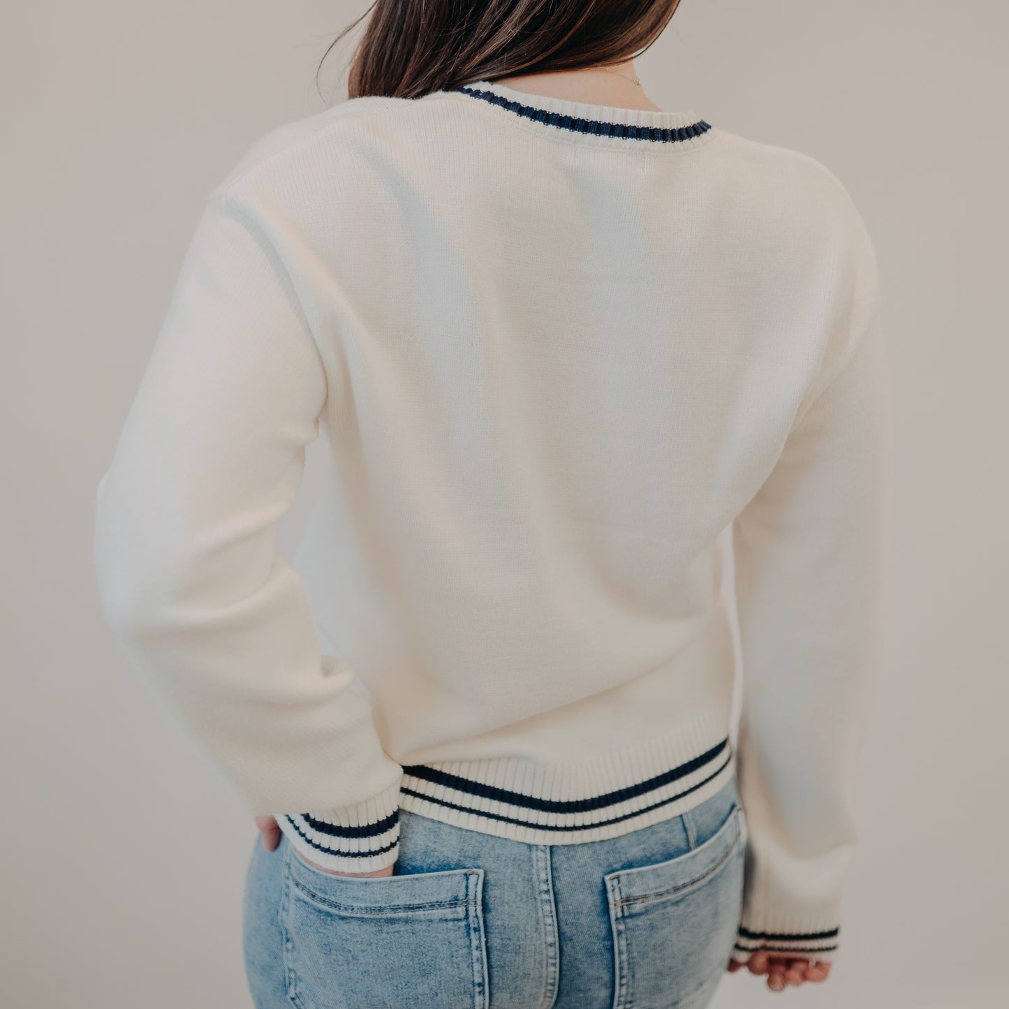 Thread & Supply | Go Sports Sweater | Ivory Navy