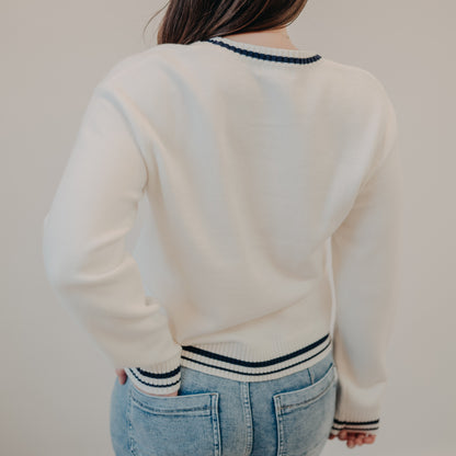 Thread & Supply | Go Sports Sweater | Ivory Navy