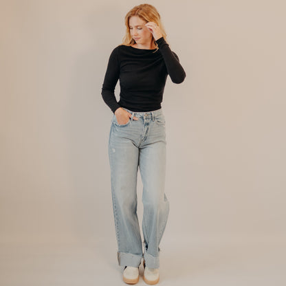 Vervet | Super High-Rise Cuff Baggy Wide | Futuristic