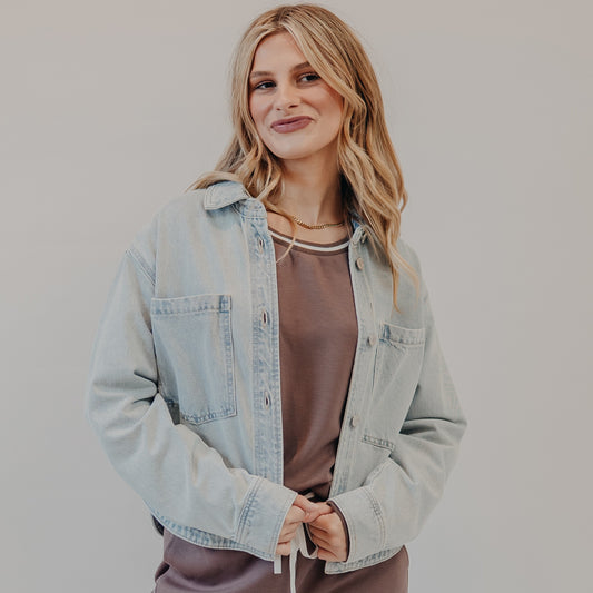 Z Supply | ALl Day Cropped Denim Jacket | Faded Indigo