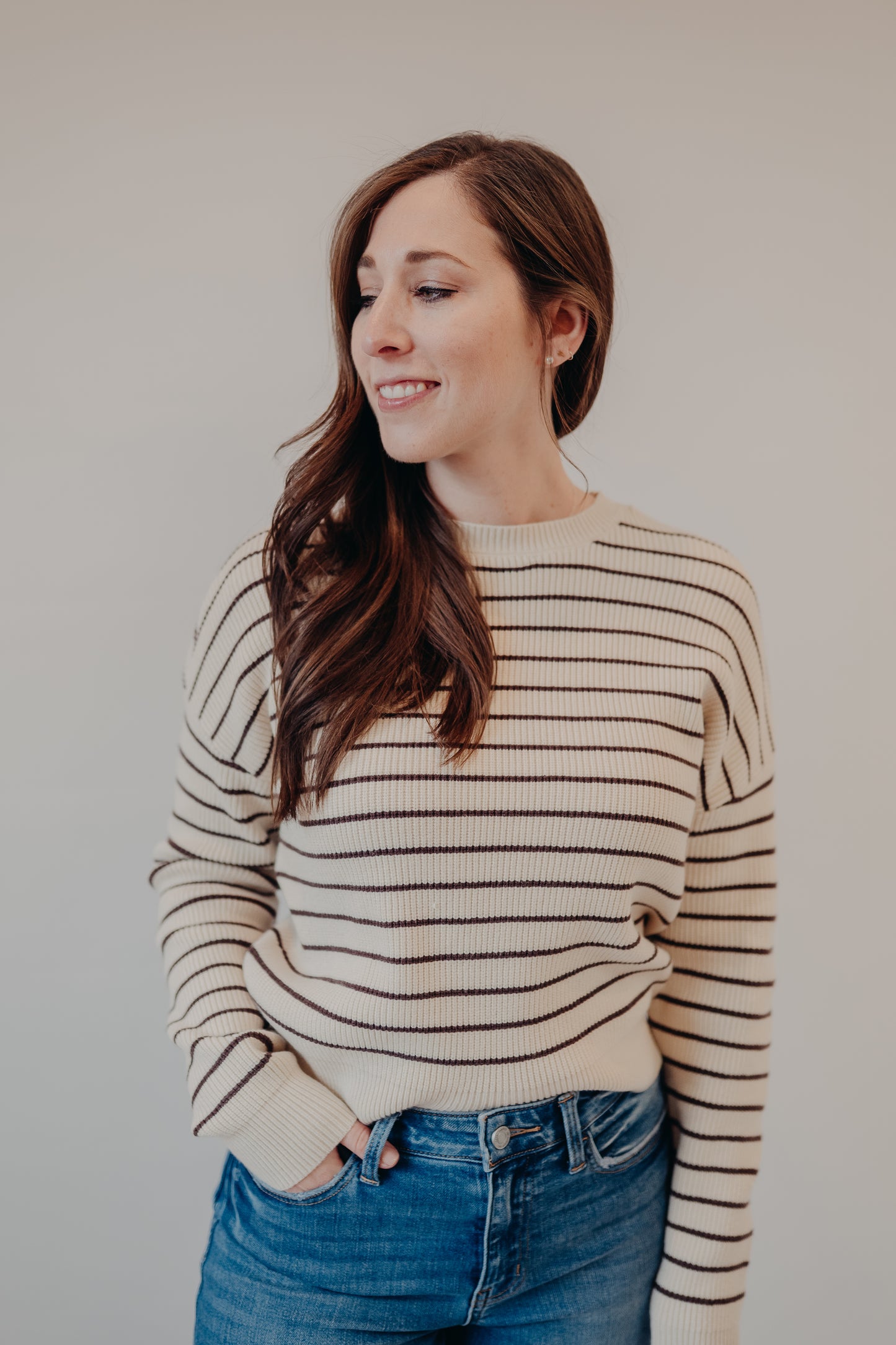 Thread & Supply | Ely Sweater | Cream Chocolate