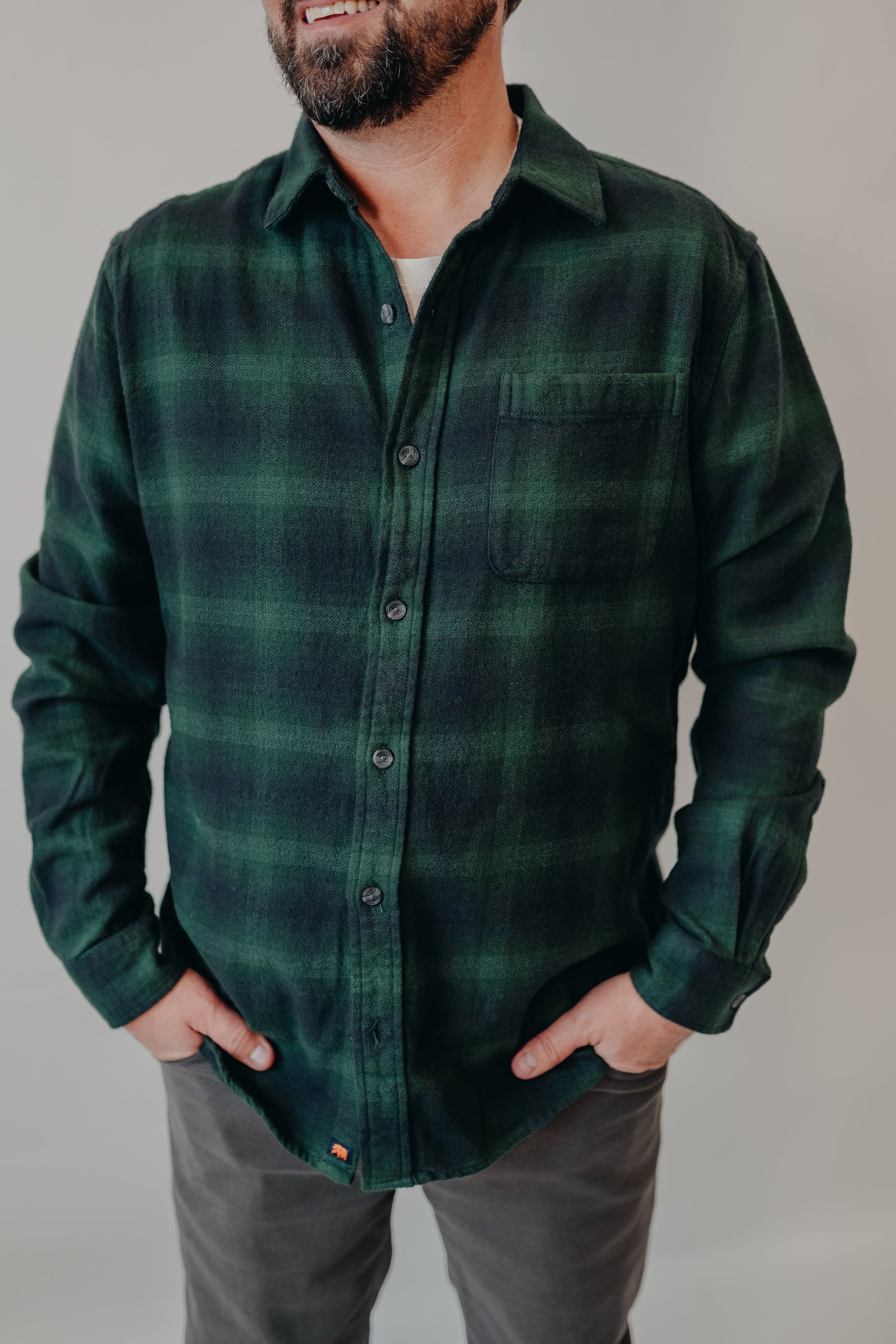 The Normal Brand | Louis Heavyweight Flannel Overshirt | Evergreen Plaid