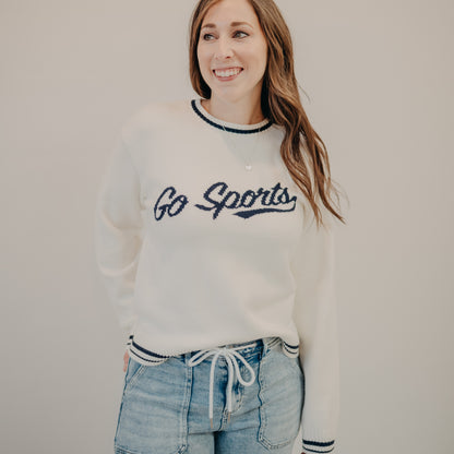Thread & Supply | Go Sports Sweater | Ivory Navy