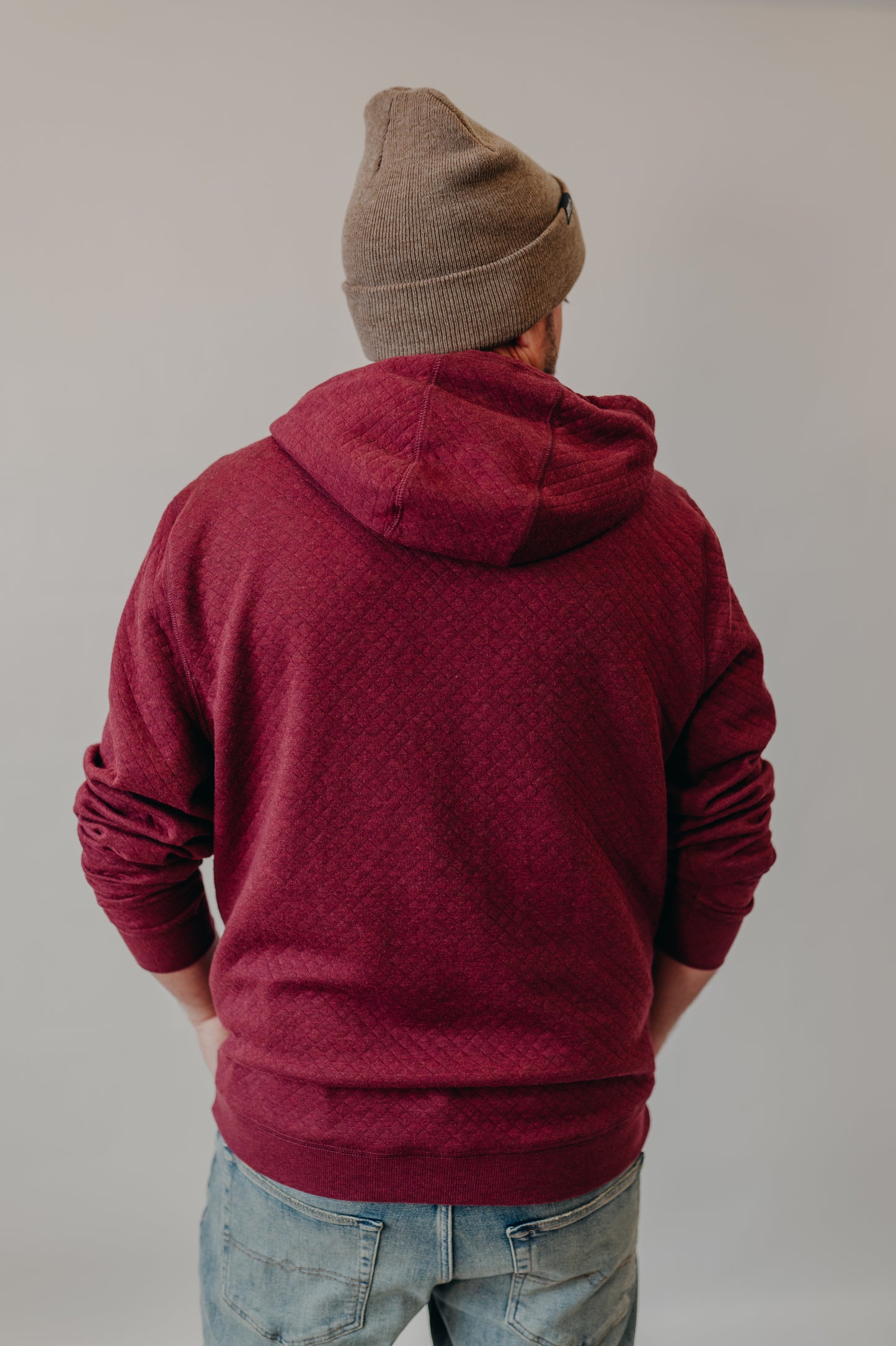 Flag & Anthem | Bradner Quilted Hoodie | Maroon Heather