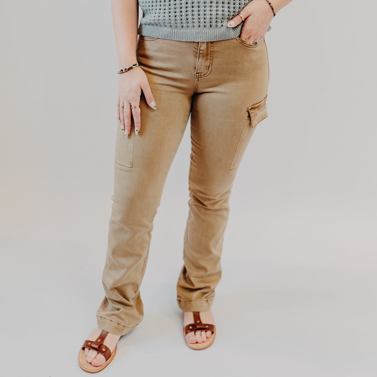 Vervet | High Rise Relaxed Bootcut | Stone