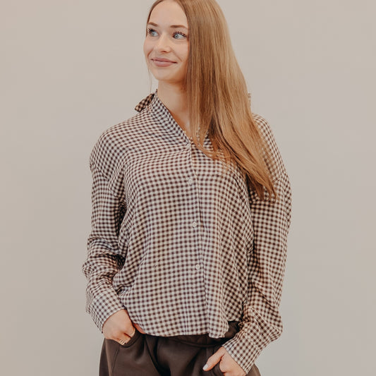 Z Supply | River Plaid Button Up | Chocolate Cherry