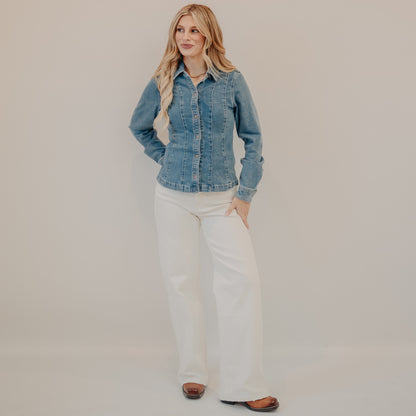 Vervet | High Rise Wide Leg | Optic White