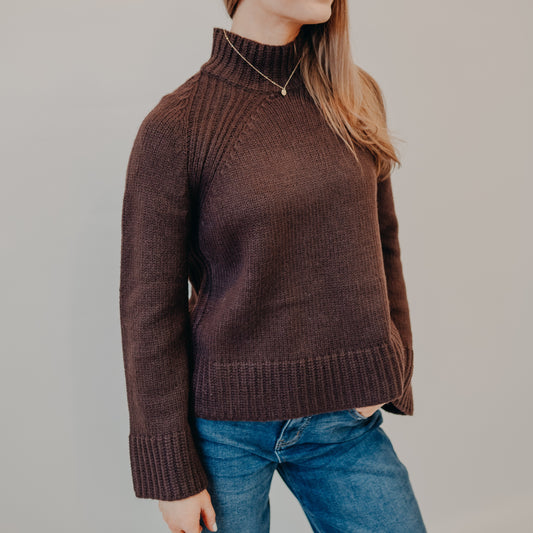 Z Supply | Emerge Funnel Neck Sweater | Chocolate Cherry