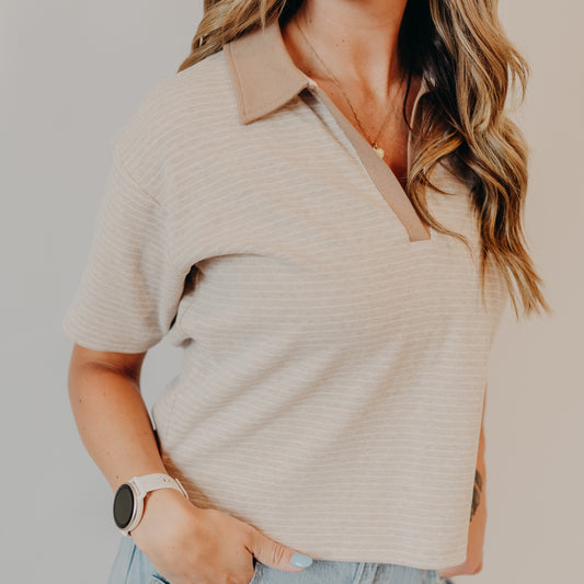 Thread & Supply | Calix Top | Tan White