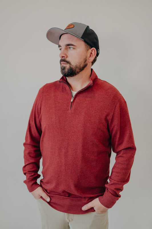 The Normal Brand | Puremeso Weekend Qtr Zip | Redwood