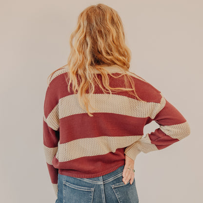 By Together | Collar Neck Knot Sweater | Taupe