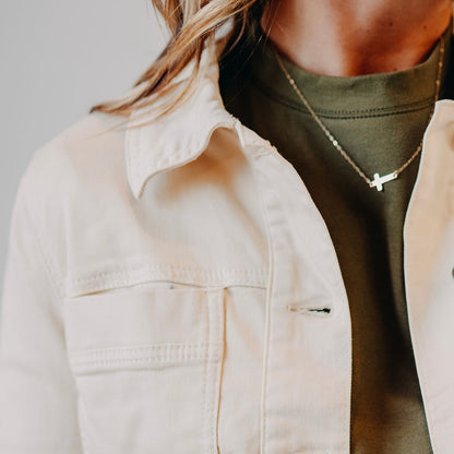 KUT | Matilda Crop Trucker Jacket | Beige