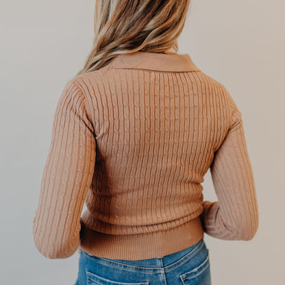 Blu Pepper | Collared Polo Top | Khaki