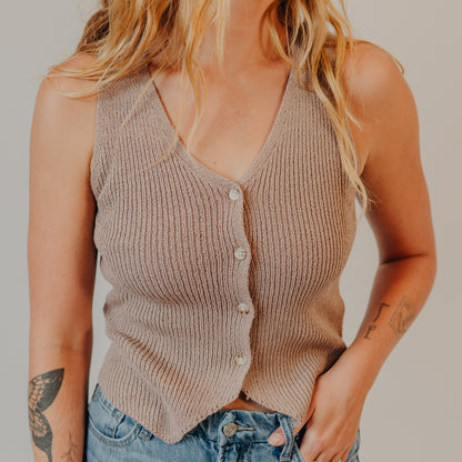 Be Cool | Chunky Knit Vest | Mocha