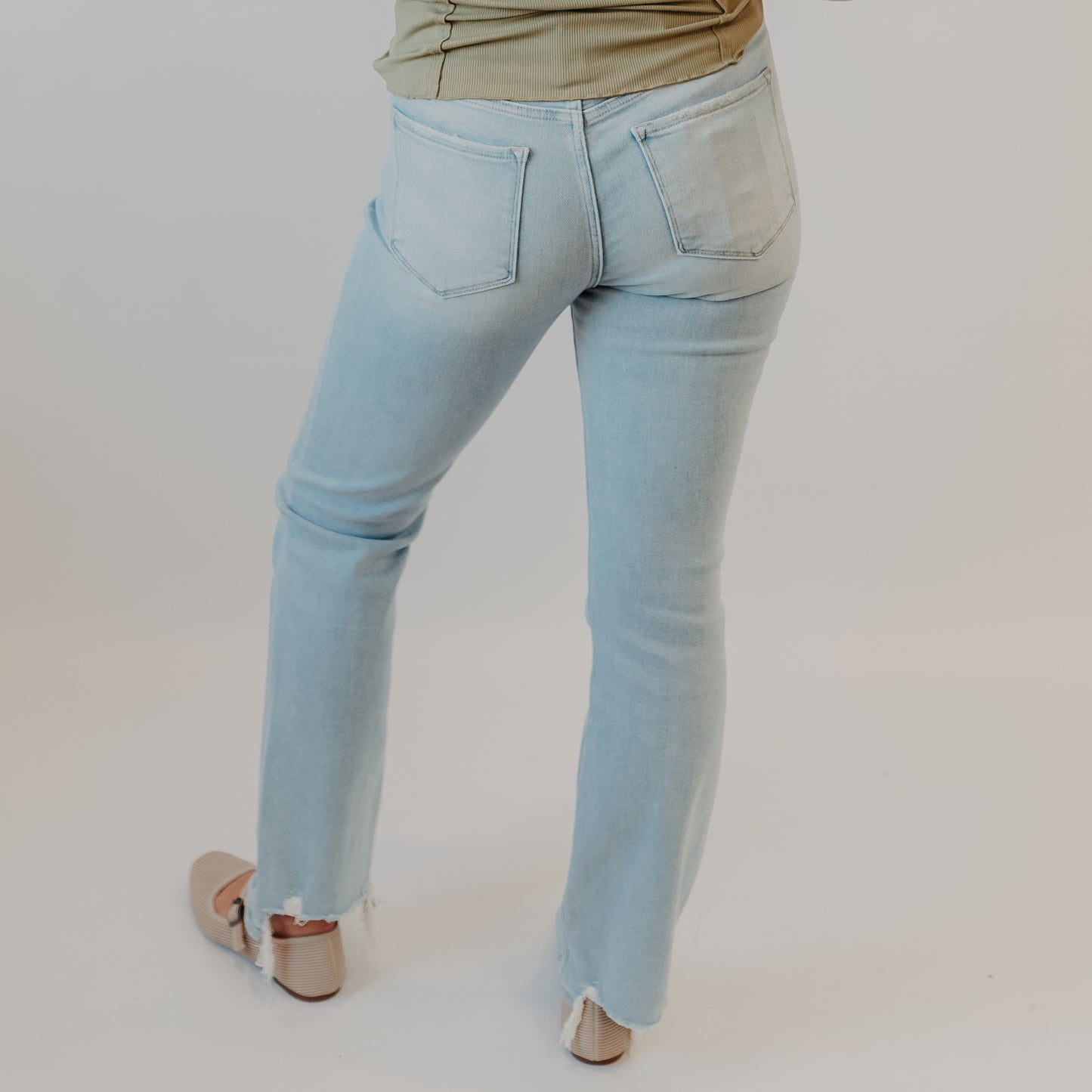 Flying Monkey | High Rise Seamless Waist Distressed Hem | Well-Connected