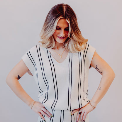 Wishlist | Striped Sweater | White/Black